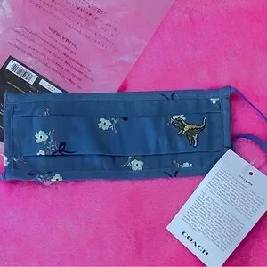 Rexy Mask Coach | Accessories | Coach Blue Floral Rexy Dinosaur Face Mask | Poshmark